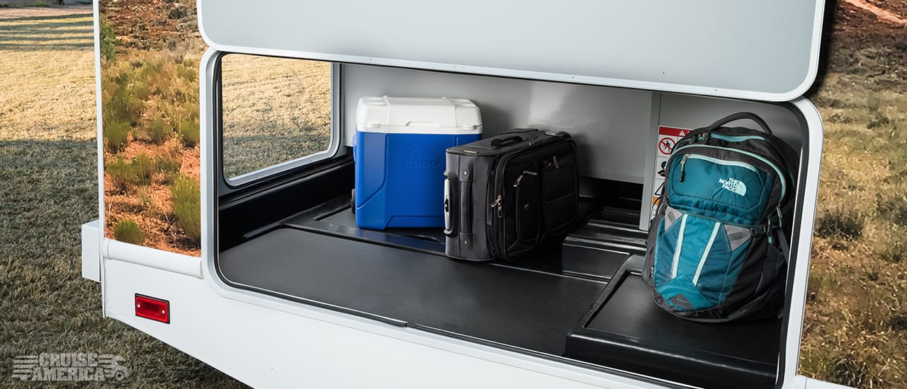 Rear Storage compartment with cooler and luggage